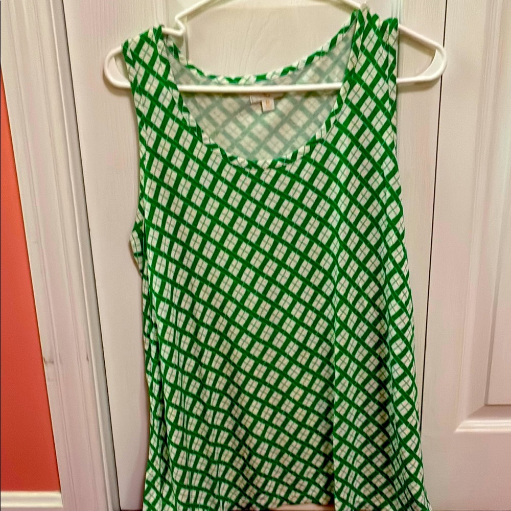 Green Geometric Sleeveless Top